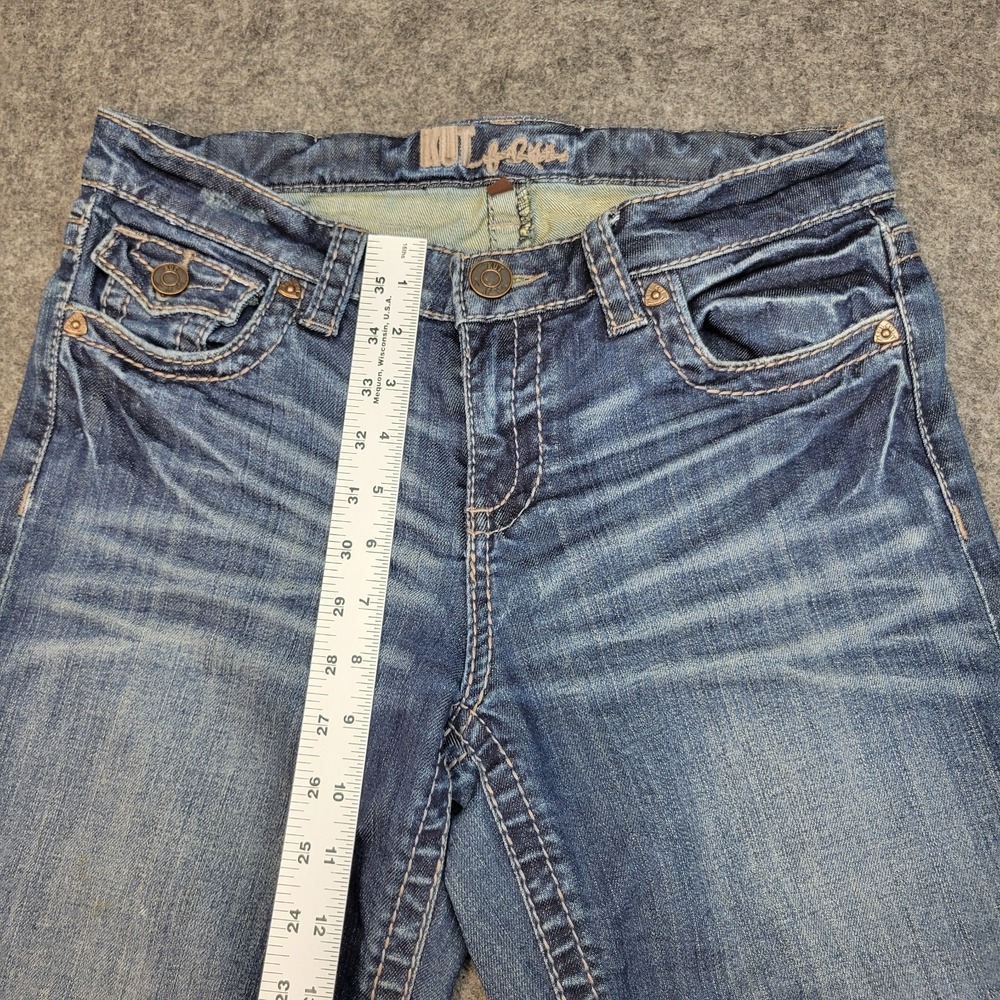 Kut From The Kloth Capri Jeans Womens 6 Blue Thick Stitch Y2K Boho Streetwear - Picture 8 of 12